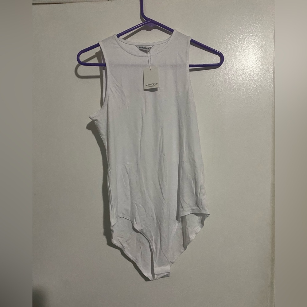 Mangopop bodysuit white new with tags